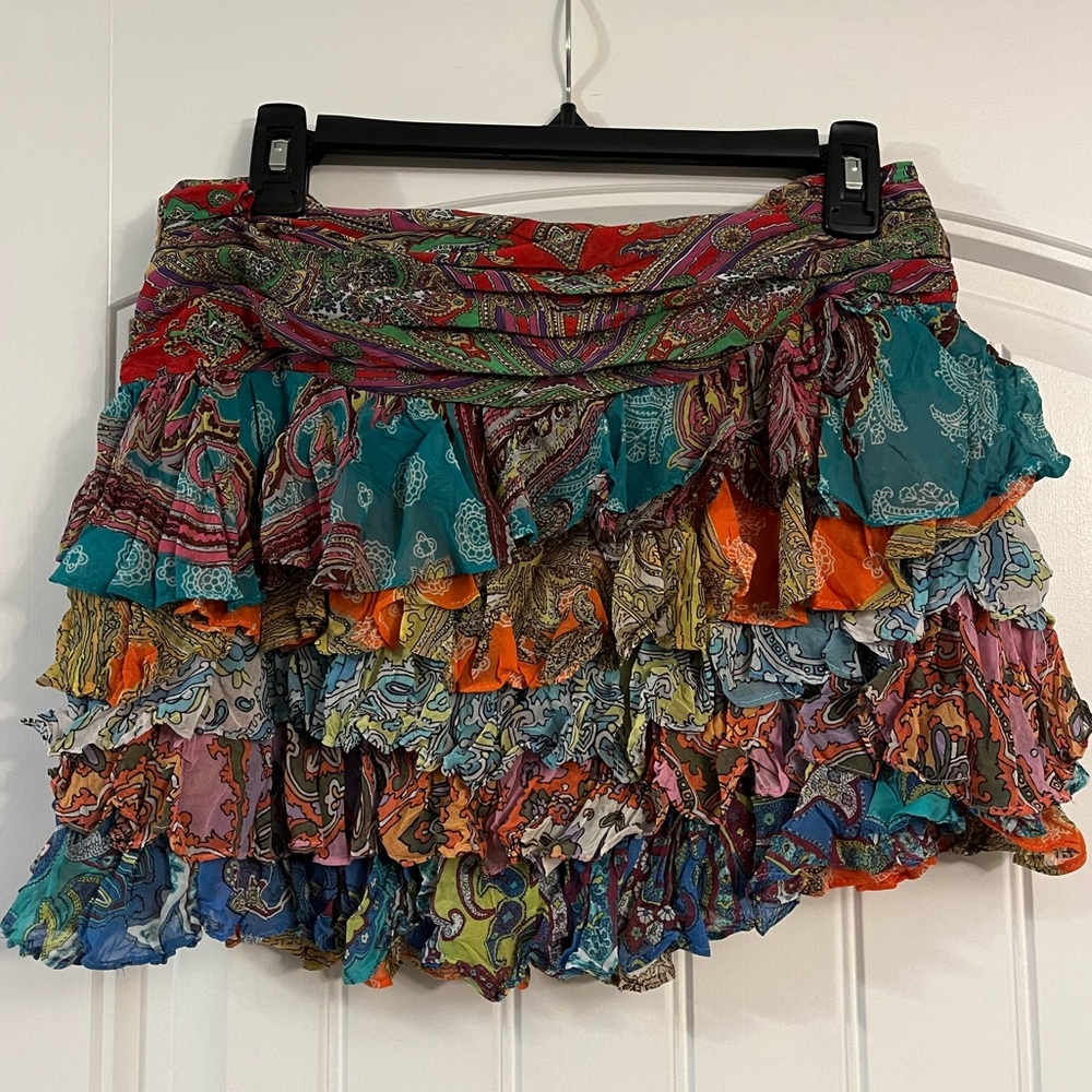 Zara Colorful Ruffled Mini Skirt - Picture 4 of 5